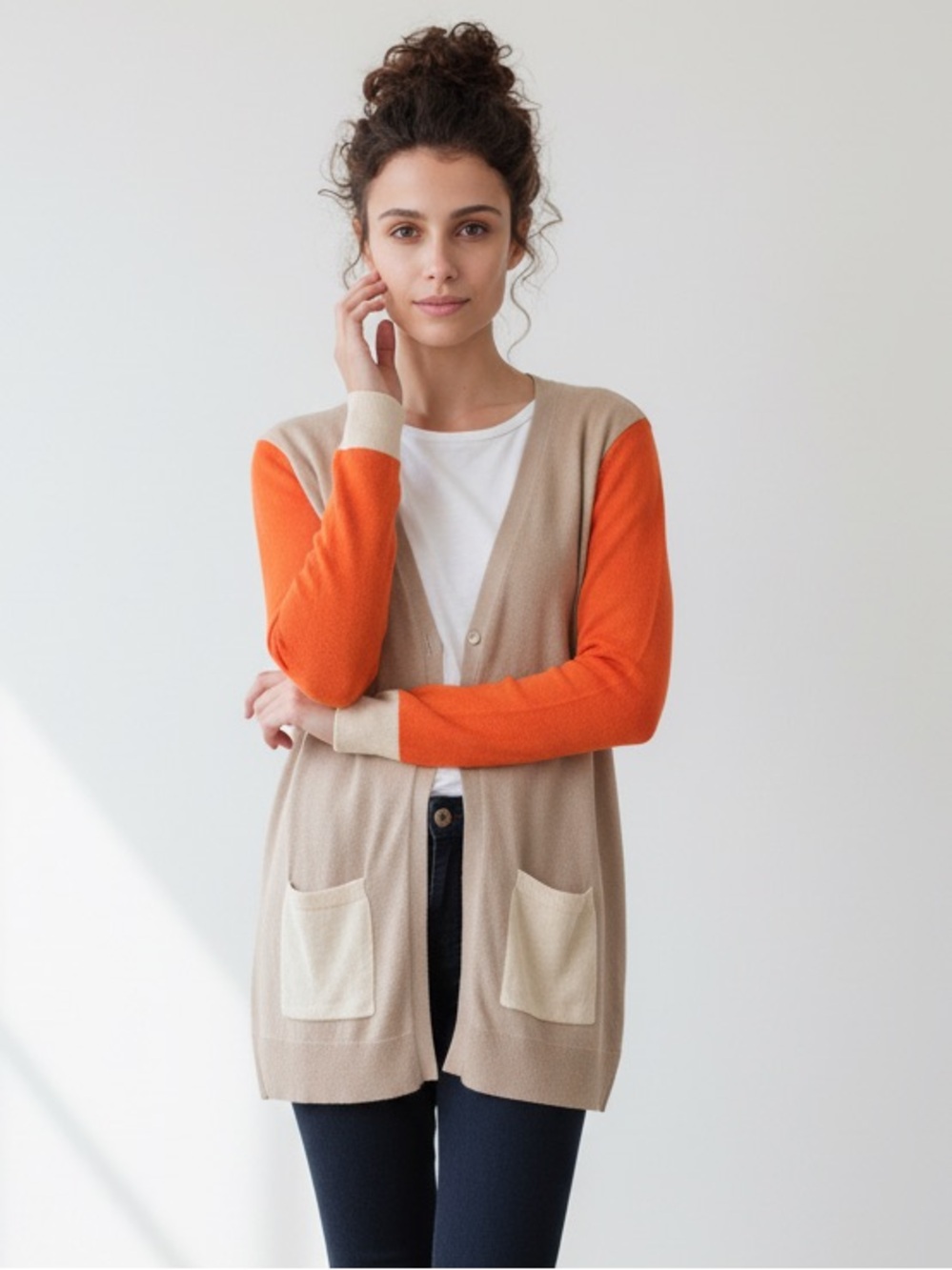 Merona Colorblock Longline Cardigan Sweater Size M